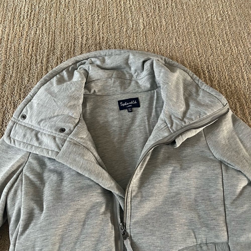 Splendid Light Grey Cowl Neck Jacket - Picture 5 of 8